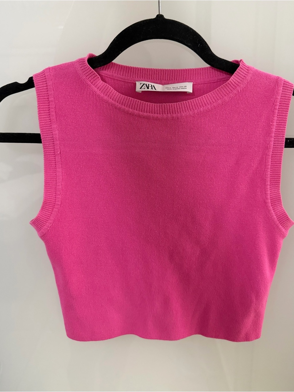ZARA Hot Pink Sleeveless Knit Tank